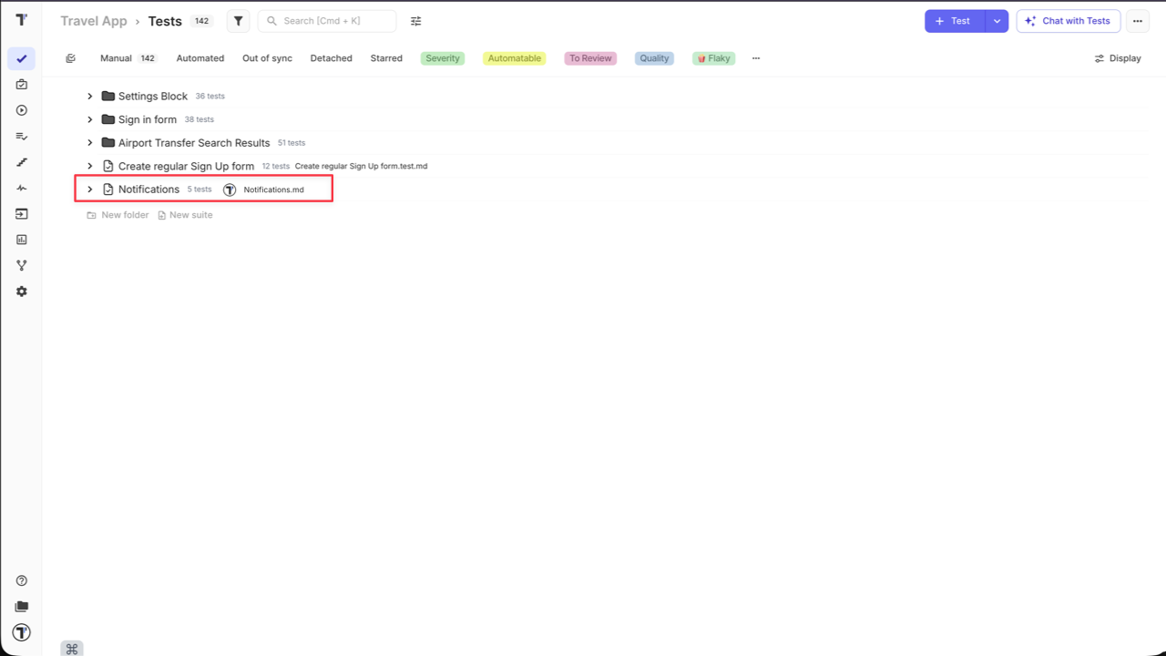Testomatio - Export as markdown